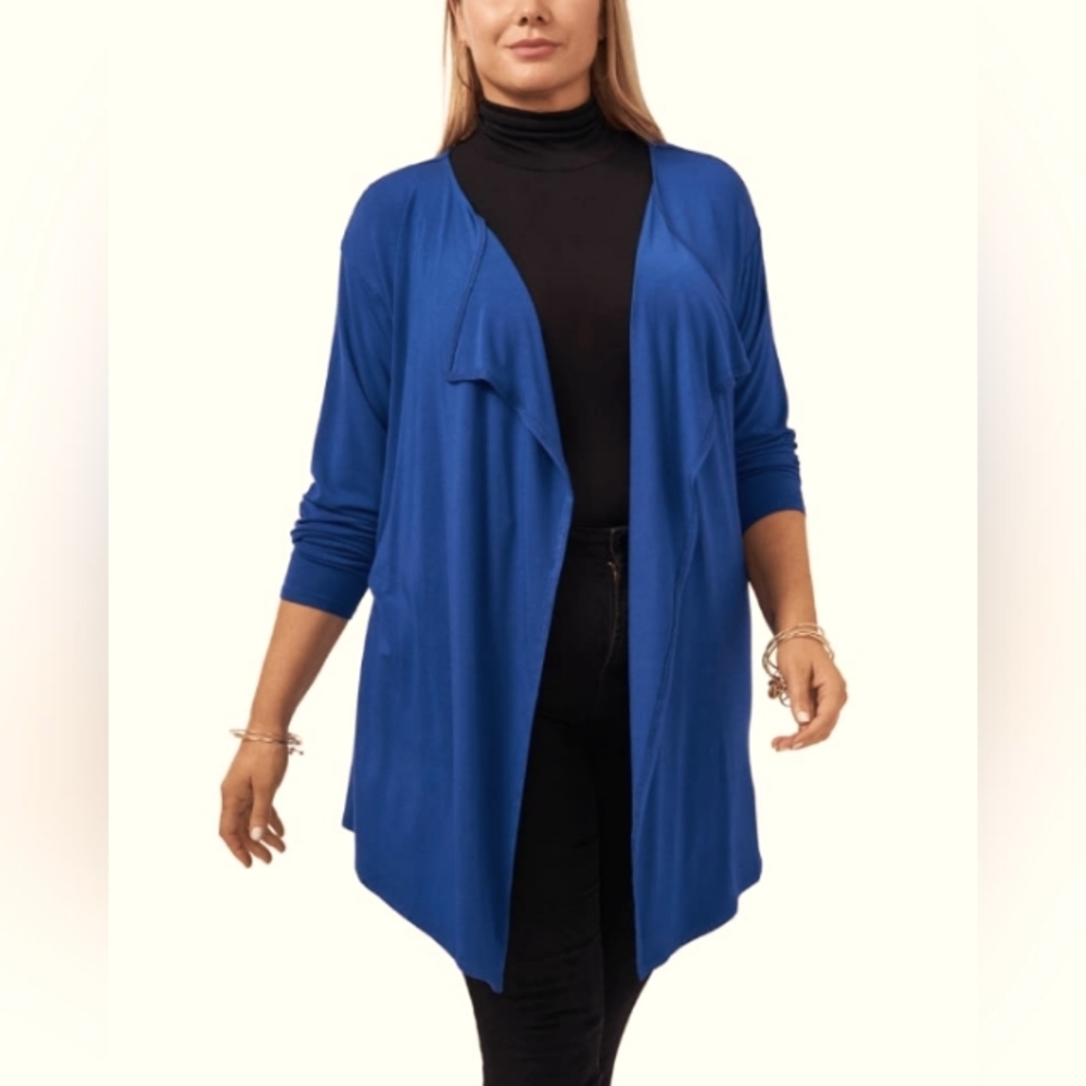 Vince Camuto Emma Open Front Blue Cardigan. Size M